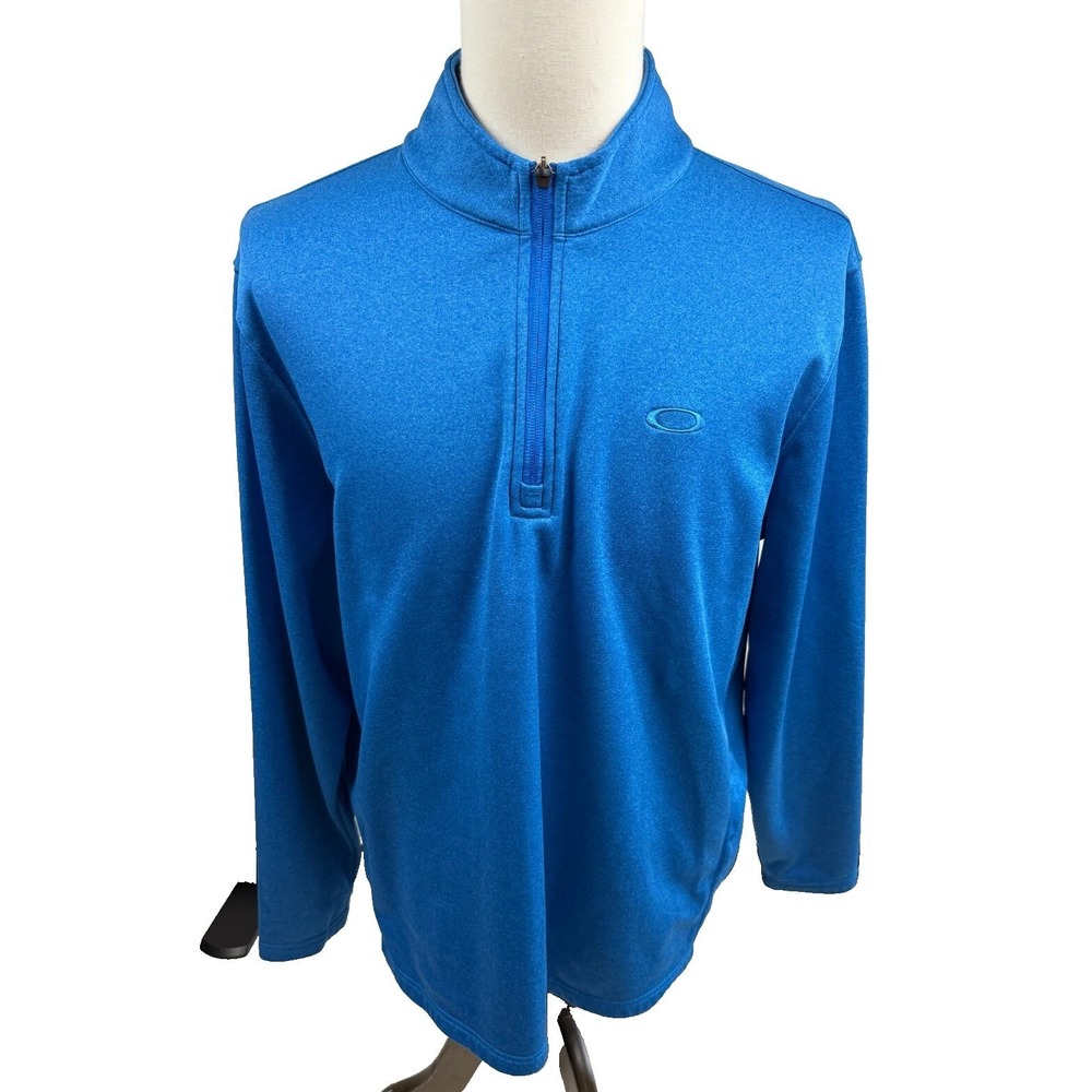 Oakley Blue Quarter Zip Pullover Long Sleeve Mock Neck Golf Shirt‎ Mens XL